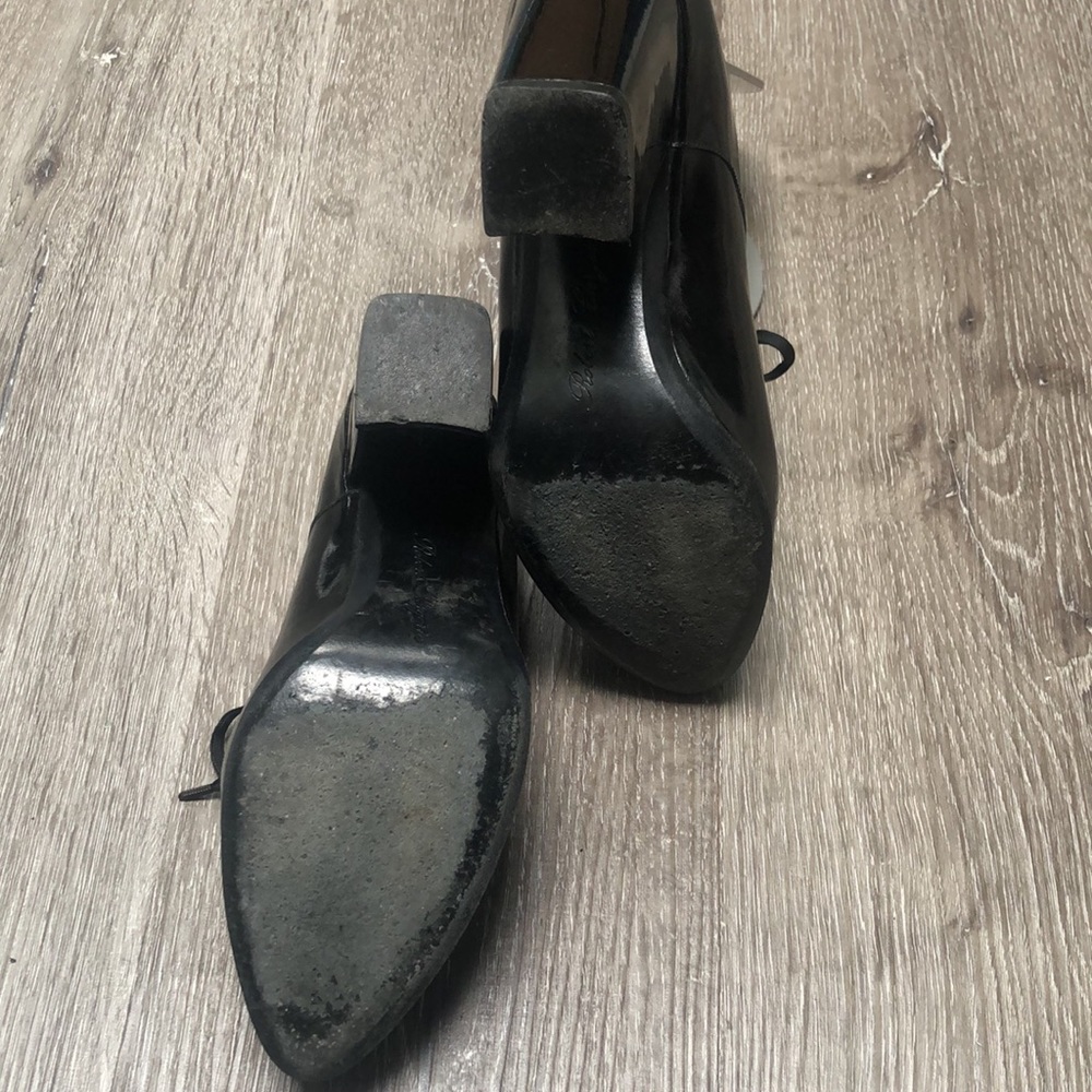 Robert Clergerie Patent Leather Oxford Lace-up Shoe Block Heel - Picture 8 of 12